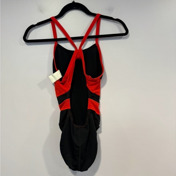 Black and red Nike center swoop one piece swimsuit - Picture 3 of 3
